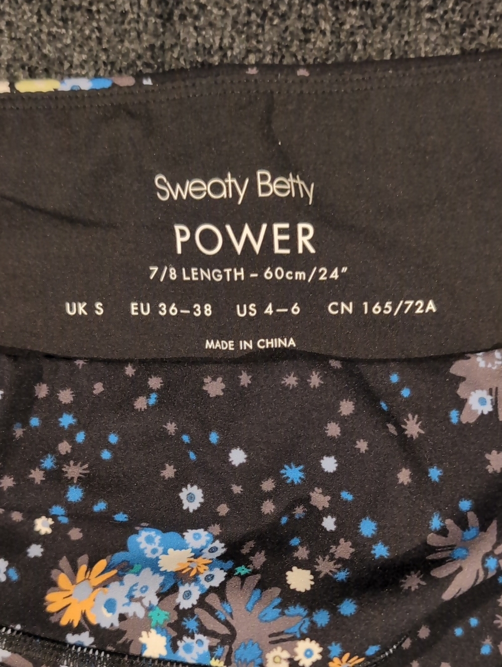 Sweaty Betty Women's Power Leggings with Blue & Yellow Floral Print - Picture 2 of 3